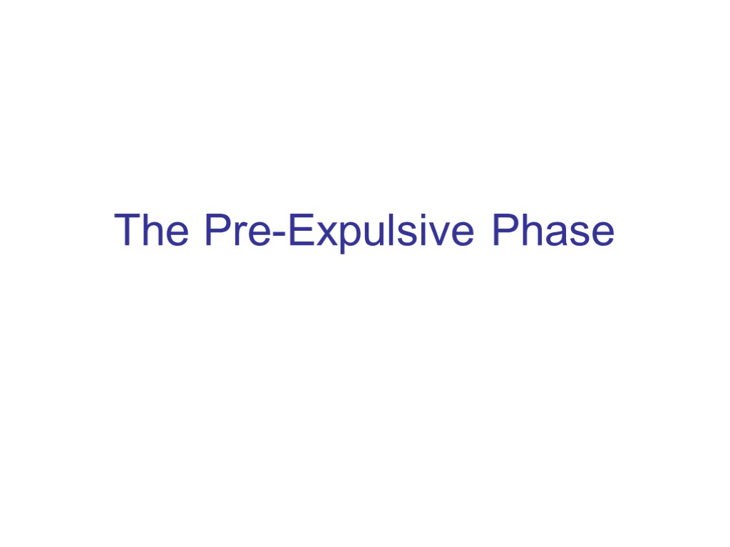 The Pre-Expulsive Phase